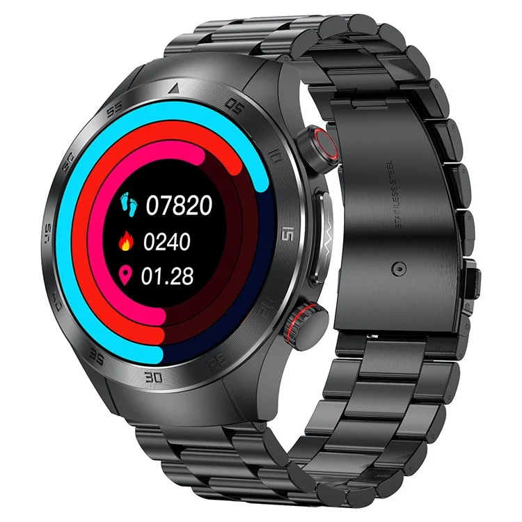 Montre connectée E800 1,43'' AMOLED avec bracelet en acier IP68 Étanche Montre de sport