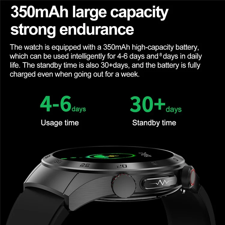 Montre connectée E800 1,43'' AMOLED avec bracelet en acier IP68 Étanche Montre de sport