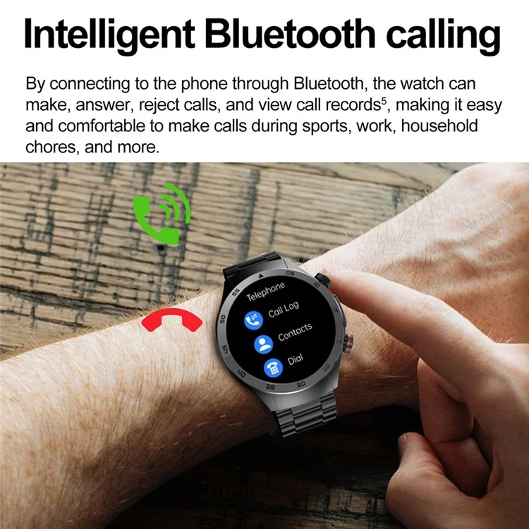 Montre connectée E800 1,43'' AMOLED avec bracelet en acier IP68 Étanche Montre de sport