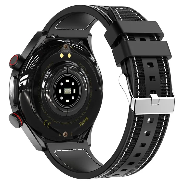 E800 SOS Call D'appel Watch IP68 Bracelet Intelligent de la Santé ECG Imperméable (sangle en Nylon) - Noir