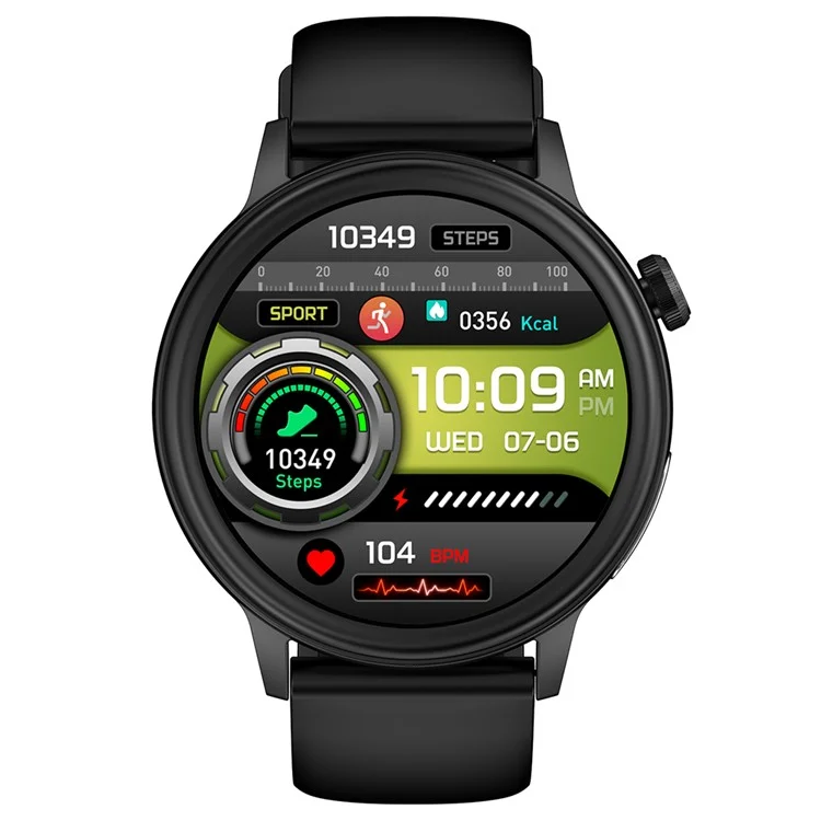ET470 1.39'' AMOLED-Водонепроницаемые Смарт-часы с монитором насыщения крови / сна / частоты сердечных сокращений - Черные