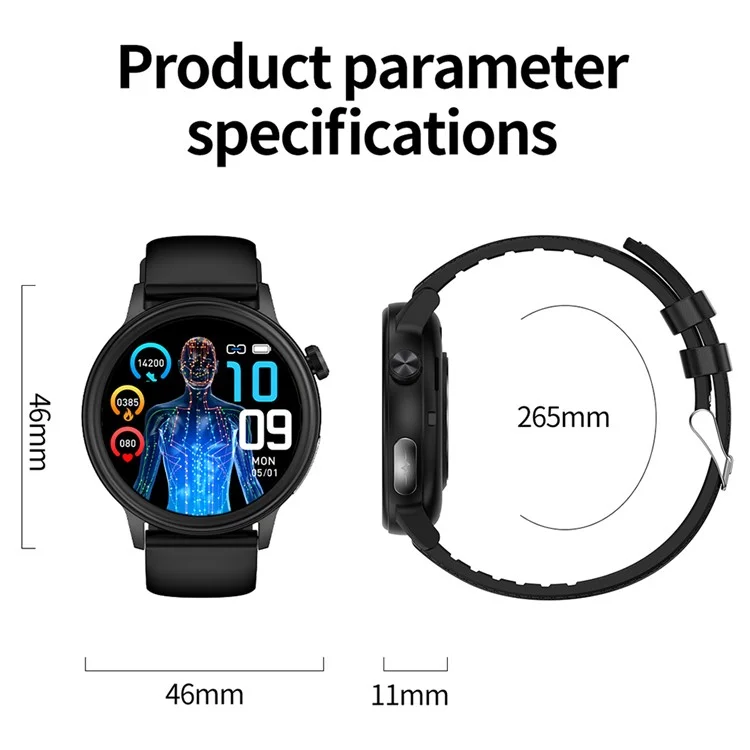 ET470 1.39’’ AMOLED Waterproof Smart Watch with Blood Oxygen / Sleep / Heart Rate Monitor - Blue