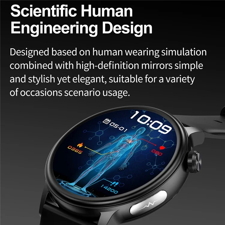 ET470 1.39’’ AMOLED Waterproof Smart Watch with Blood Oxygen / Sleep / Heart Rate Monitor - Blue