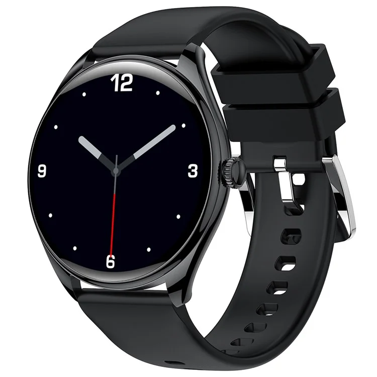 MT55 1,43-Zoll AMOLED-Bildschirm Herzfrequenz-Überwachung Sporttracker Smartwatch, Silikonarmband - Schwarz