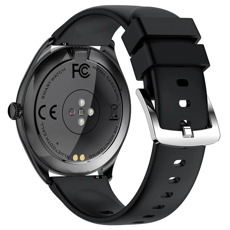 MT55 1,43-Zoll AMOLED-Bildschirm Herzfrequenz-Überwachung Sporttracker Smartwatch, Silikonarmband - Schwarz