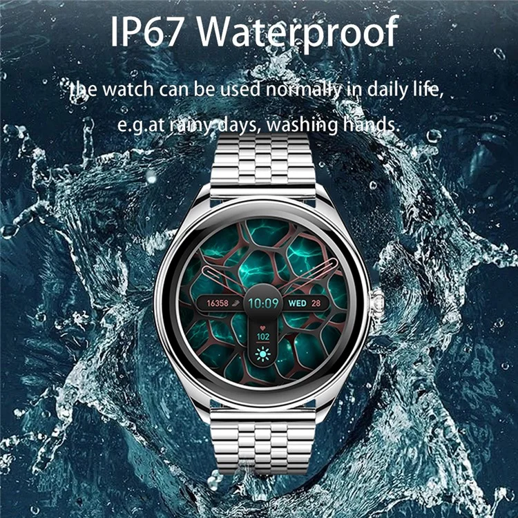 MT55 1,43-Zoll AMOLED-Bildschirm Herzfrequenz-Schlafmonitor Fitness-Tracker Smartwatch, Lederarmband - Schwarz
