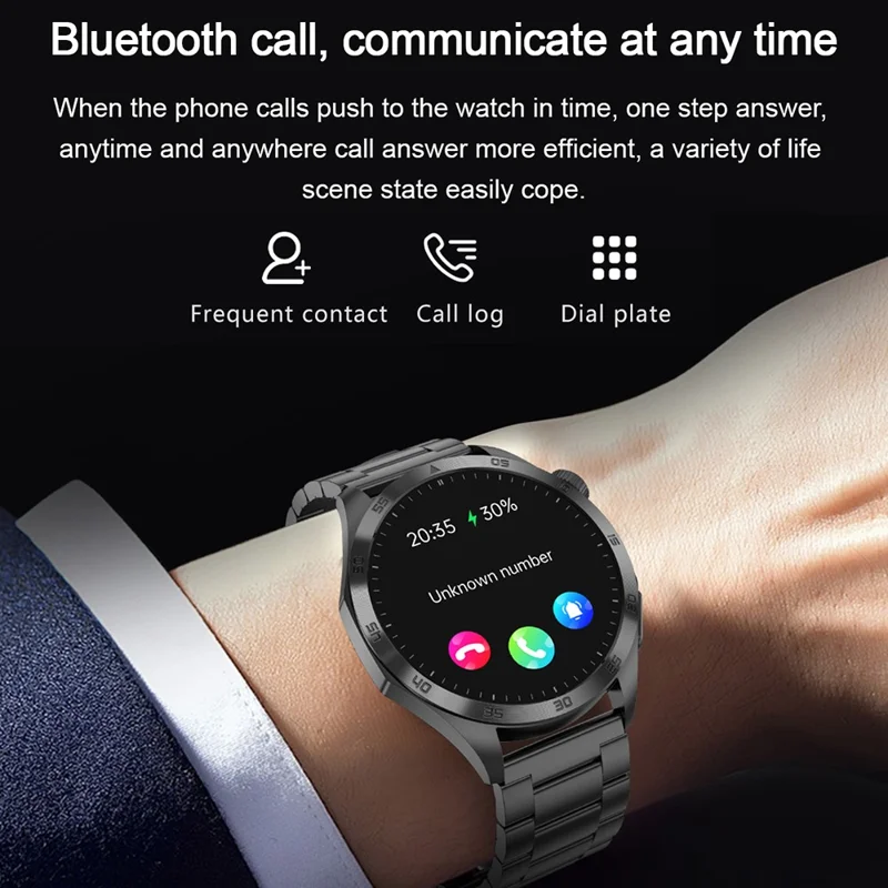Relógio inteligente ET485 com tela AMOLED de 1,43 polegadas, Bluetooth, monitoramento de saúde ECG, pulseira de silicone - Preto