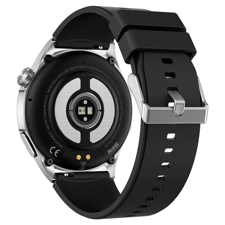 ET485 1.43-inch AMOLED Screen Bluetooth-compatible Call Health Monitoring ECG Smart Watch, Silicone Strap - Silver