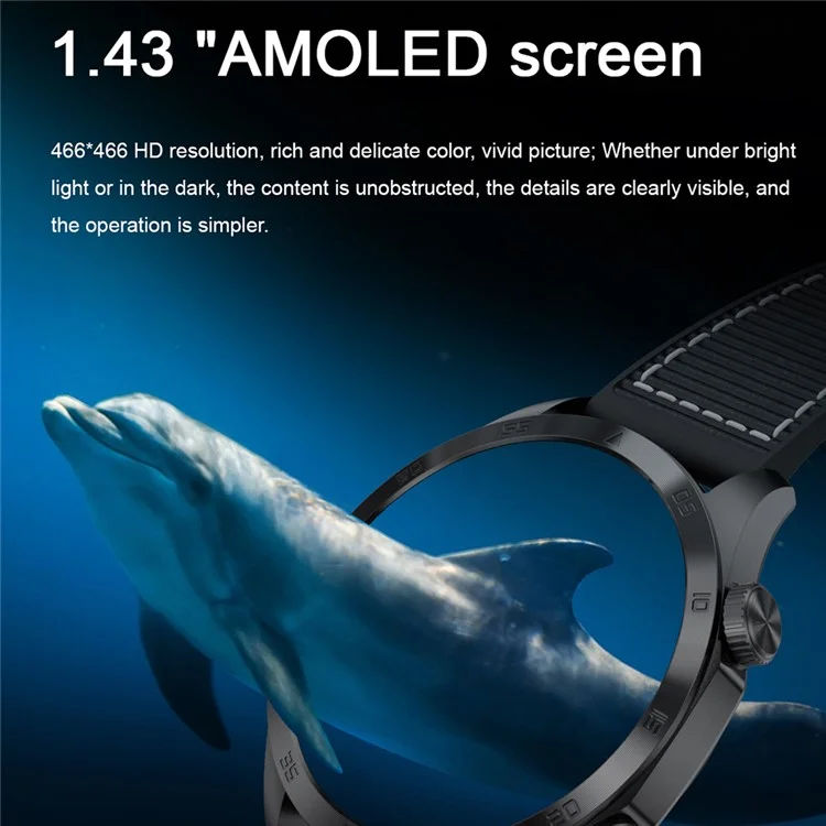 ET485 1.43-inch AMOLED Screen Bluetooth-compatible Call Health Monitoring ECG Smart Watch, Silicone Strap - Silver