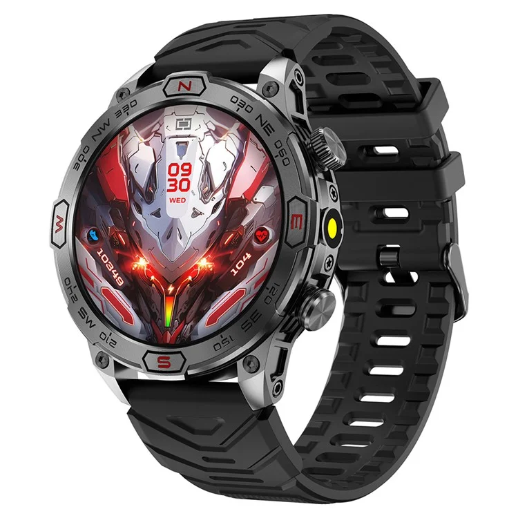 KC86 Men's Smart Watch 1ATM Waterproof Bracelet with Altitude Barometric Pressure Measurement - Black