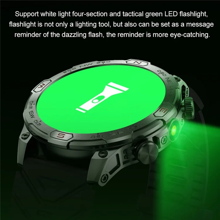 KC86 Men's Smart Watch 1ATM Waterproof Bracelet with Altitude Barometric Pressure Measurement - Black