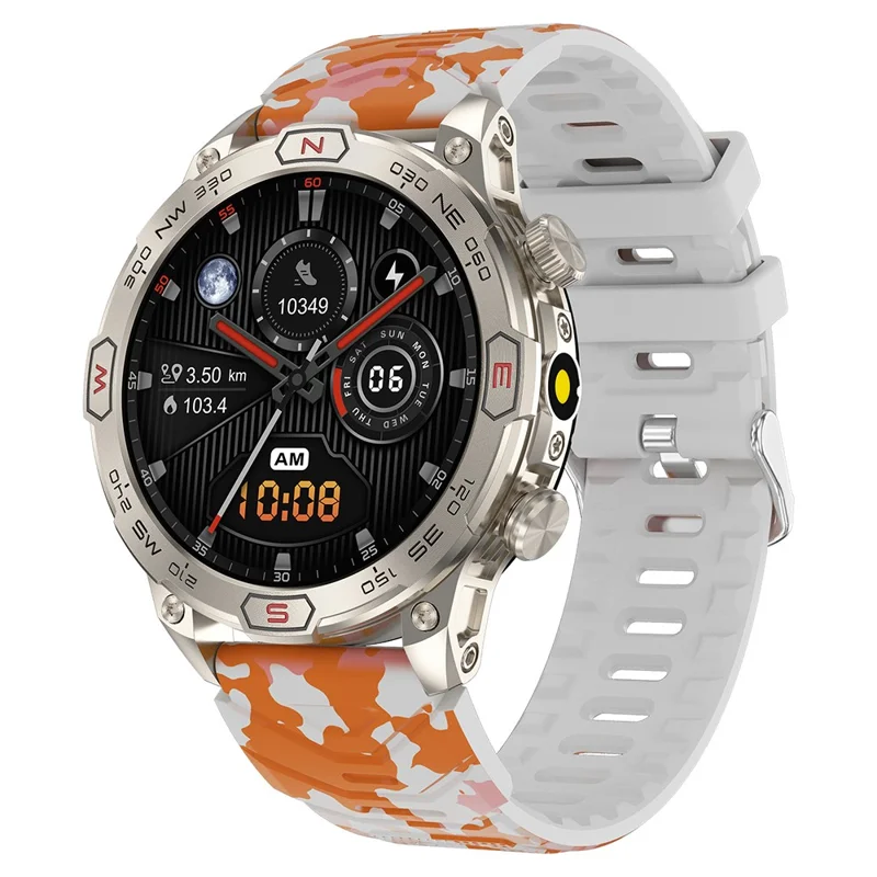 KC86 Men's Smart Watch 1ATM Waterproof Bracelet with Altitude Barometric Pressure Measurement - Orange+White