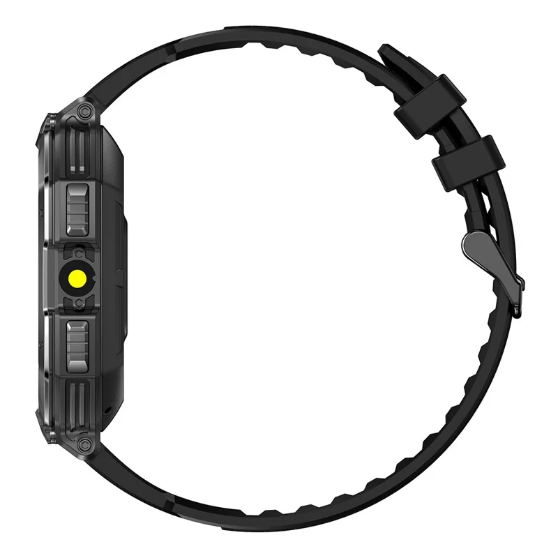 KR82 vattentät herrarmband med ficklampa 2,1 tum skärm smartklocka för utomhusbruk - Svart