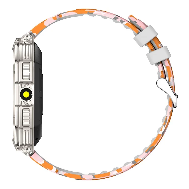 KR82 Waterproof Men's Wrist Bracelet Flashlight 2.1-Inch Screen Smart Watch for Outdoors - Orange+White