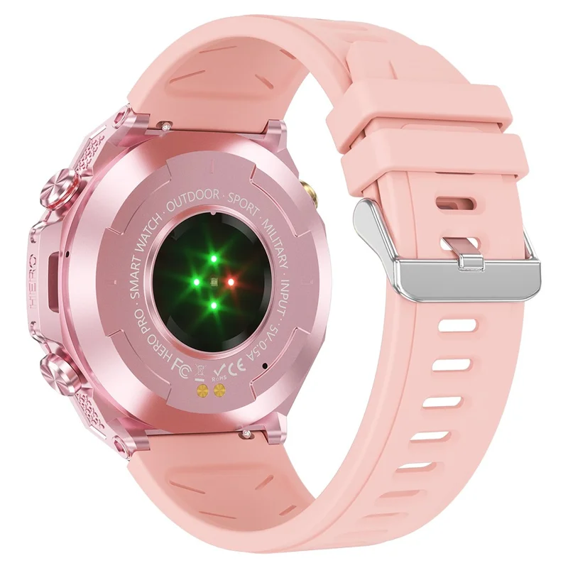 KC82 Altitude Air Pressure Compass Function Men Smart Watch Waterproof Bluetooth-compatible Call GPS Outdoor Sports Watch - Pink