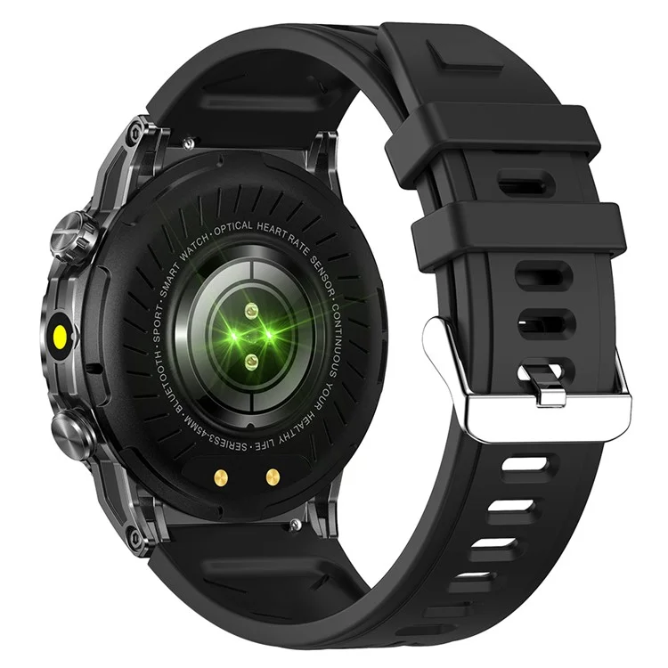 KC80 1.43" Waterproof Smart Watch Call Altitude Air Pressure Compass Heart Rate Sports Tracker - Black