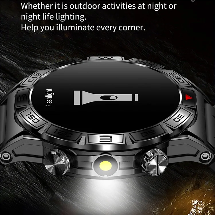 KC80 1.43" Waterproof Smart Watch Call Altitude Air Pressure Compass Heart Rate Sports Tracker - Orange