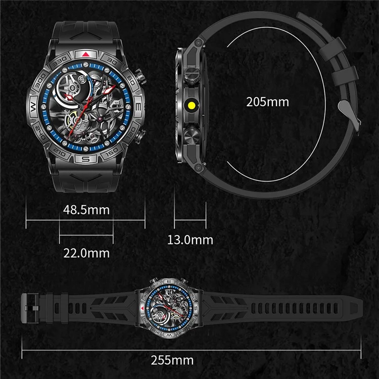 KC80 1.43" Waterproof Smart Watch Call Altitude Air Pressure Compass Heart Rate Sports Tracker - Orange