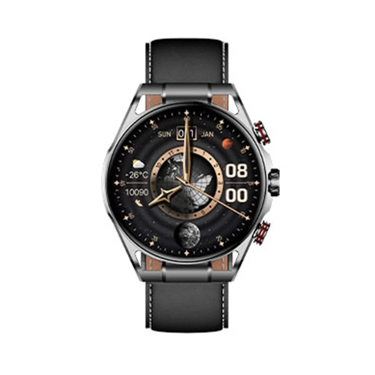HEYPLUS GTR Bluetooth-compatible Call Smart Watch 1.6 Inch AMOLED Round Screen Fitness Tracker - Black