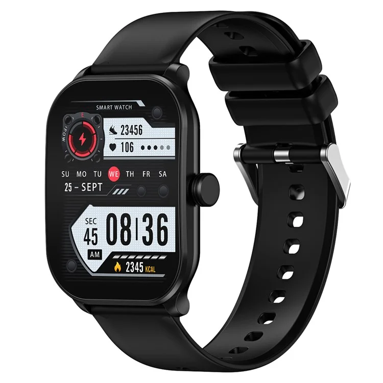 Reloj inteligente de pantalla cuadrada de 2.1 pulgadas CY900 con monitor de salud Bluetooth, llamadas, fitness (aplicación: CO FIT) - Negro