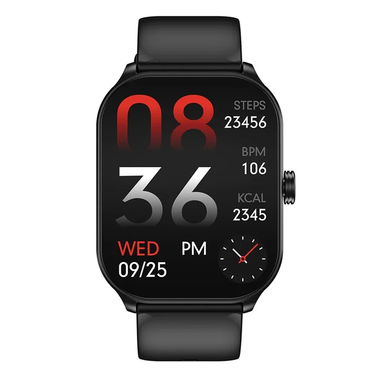 Reloj inteligente de pantalla cuadrada de 2.1 pulgadas CY900 con monitor de salud Bluetooth, llamadas, fitness (aplicación: CO FIT) - Negro