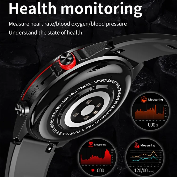 CY800 1.6-inch Bluetooth-compatible Calling Sport Watch Waterproof Smart Watch Heart Rate Sleep Monitoring - Black