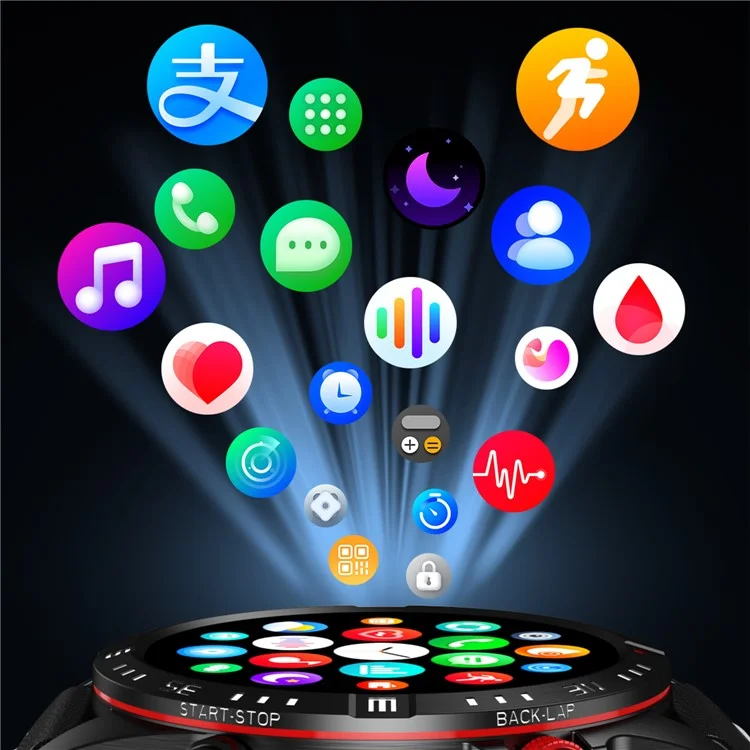 CY800 1.6-inch Bluetooth-compatible Calling Sport Watch Waterproof Smart Watch Heart Rate Sleep Monitoring - Black