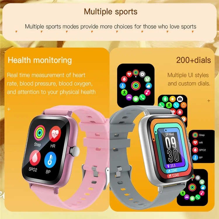 Y13(TB40D) Bluetooth-compatible Call Sport Watch 1.83-inch Smart Watch Heart Rate Sleep Monitoring - Grey  /  Silver