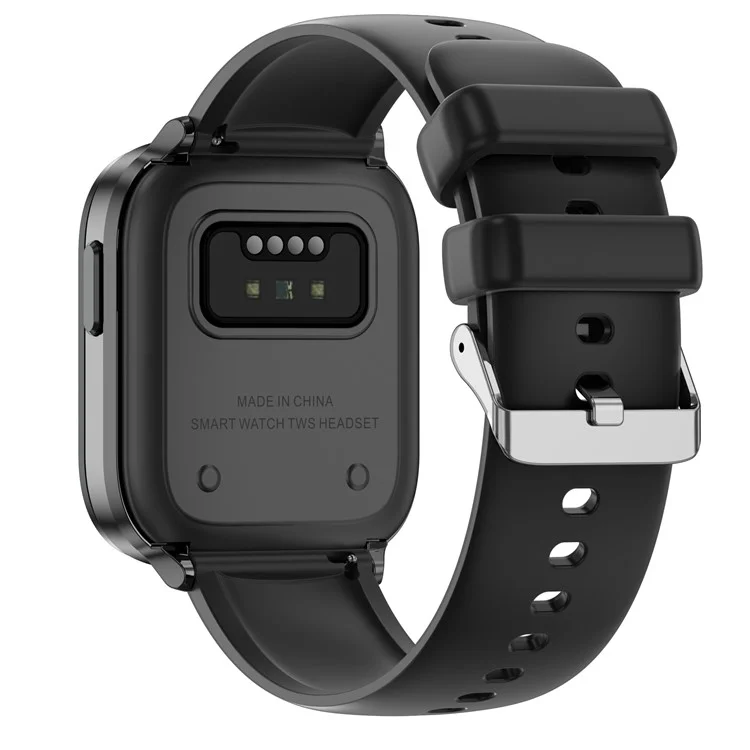 Monitor de Frequência Cardíaca 2 em 1 X9 1,85 Polegadas Smartwatch Rastreador de Esportes com Fones de Ouvido TWS - Preto