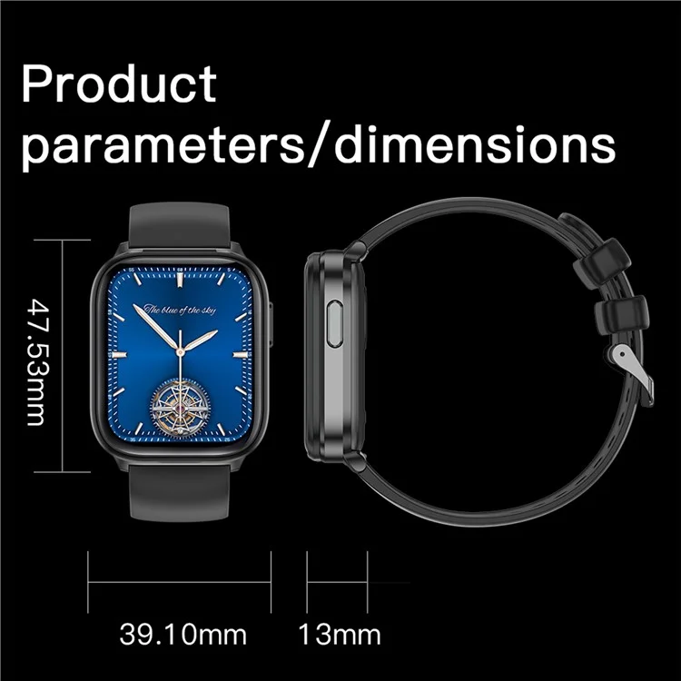 Monitor de Frequência Cardíaca 2 em 1 X9 1,85 Polegadas Smartwatch Rastreador de Esportes com Fones de Ouvido TWS - Preto