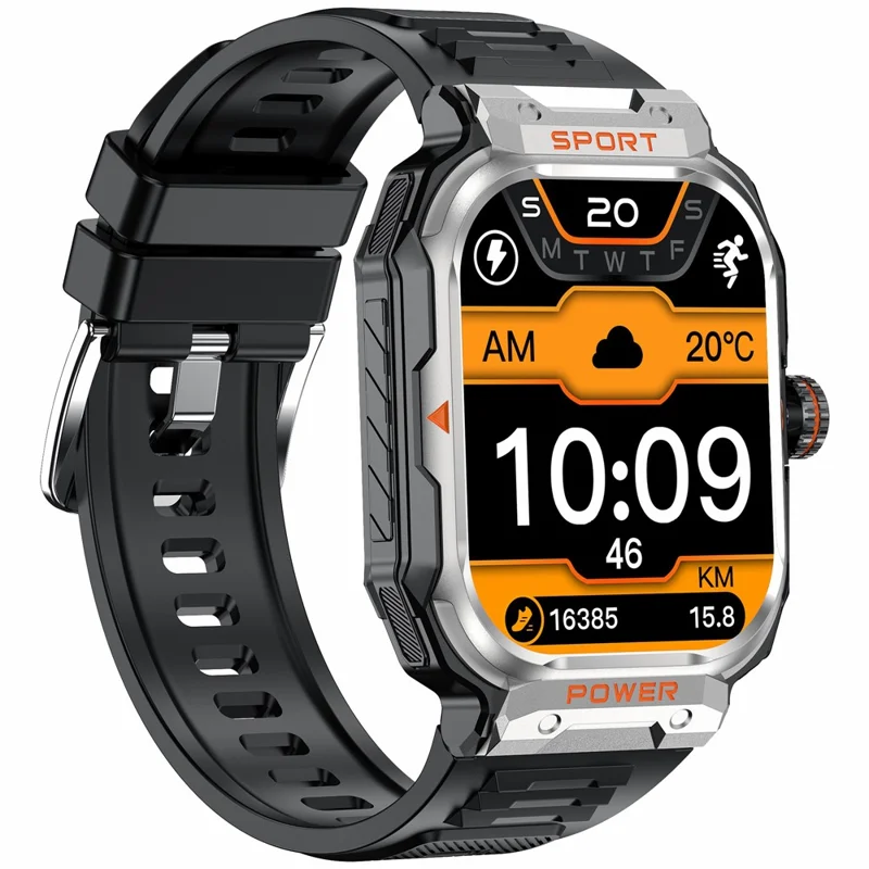 GT55 2-in-1 Bluetooth-compatible TWS Earphone Smart Watch Health Monitoring Bluetooth-compatible Calling Sports Watch - Silver