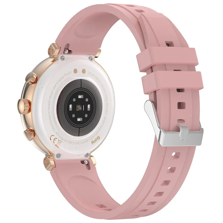 TK28 Women ECG Bluetooth-compatible Call Watch Body Temperature Health Monitor Smart Watch, Silicone Strap (CE Certified) - Gold
