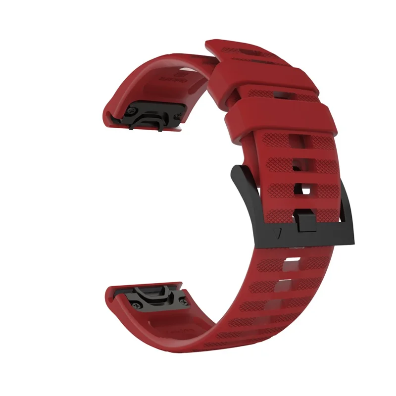 For Garmin Fenix 7/6 Sapphire GPS/6 Pro GPS/6 GPS/5 Plus/5 Silicone Smart Watch Band Adjustable Wrist Strap - Red