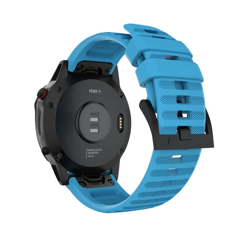 For Garmin Fenix 7/6 Sapphire GPS/6 Pro GPS/6 GPS/5 Plus/5 Silicone Smart Watch Band Adjustable Wrist Strap - Baby Blue