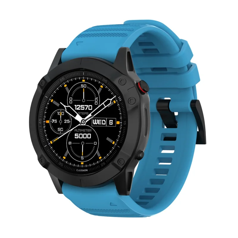 For Garmin Fenix 7/6 Sapphire GPS/6 Pro GPS/6 GPS/5 Plus/5 Silicone Smart Watch Band Adjustable Wrist Strap - Baby Blue