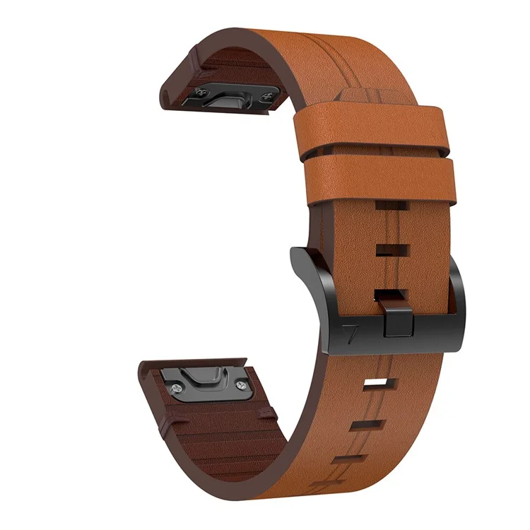 Para Garmin Fenix ​​6 / Amazfit Falcon Leather Smart Watch Band Pin Buckle Pulsed Straping Substituição - Marrom