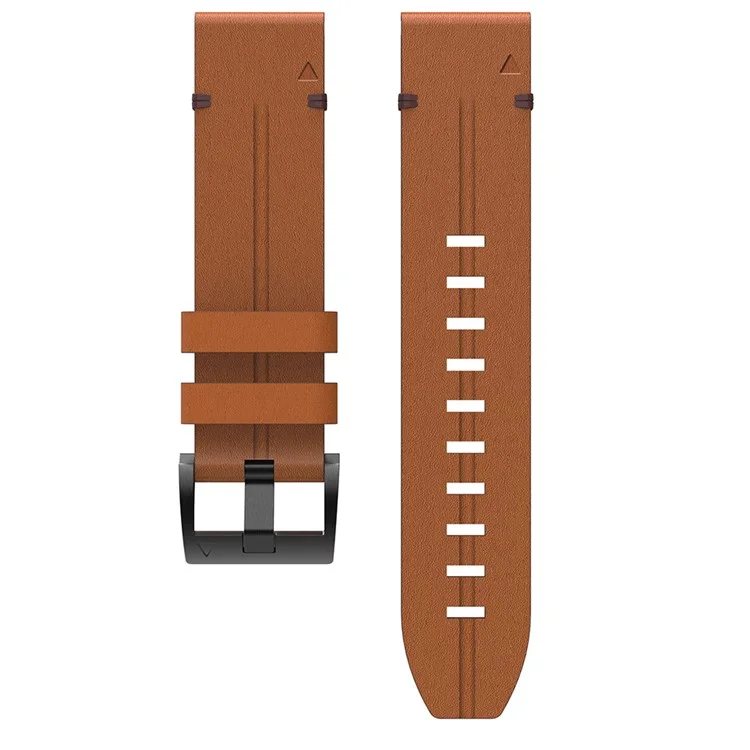 Para Garmin Fenix ​​6 / Amazfit Falcon Leather Smart Watch Band Pin Buckle Pulsed Straping Substituição - Marrom