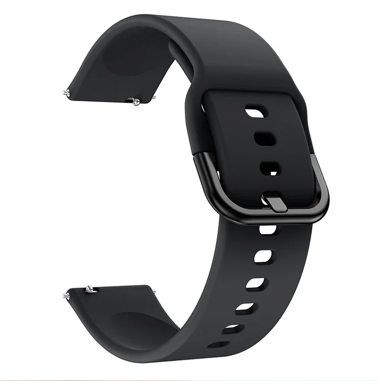 Bandon de Bracelet à Bracelet de Montre en Silicone 22 mm Remplacement du Bracelet Réglable Pour la Montre Samsung Galaxy 46 mm - le Noir