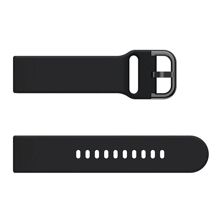 22mm Silicone Watch Strap Adjustable Wrist Band Replacement for Samsung Galaxy Watch 46mm - Black