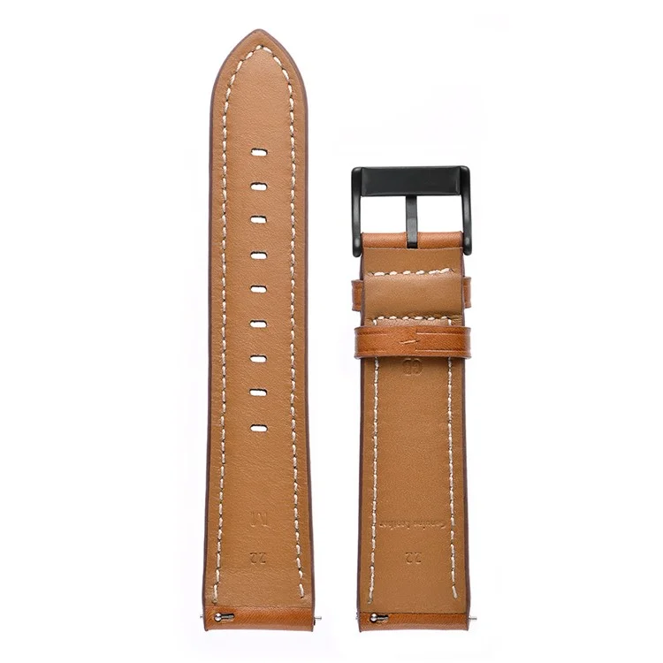 Для Samsung Galaxy Watch4 Classic 46mm 42mm/Galaxy Watch4 44mm 40mm/Gear Sport Cowhide Leather 20mm Watch Band - Brown