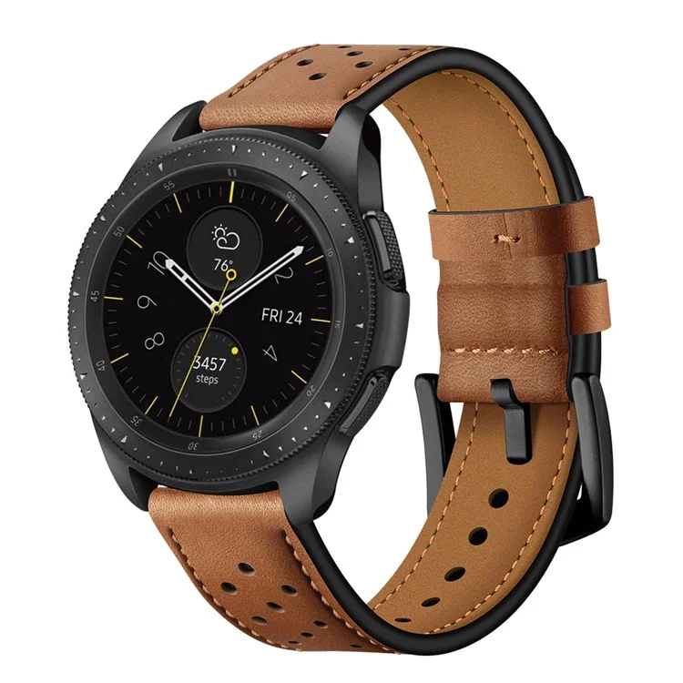 Banda De Reloj Inteligente De Cuero Genuino De 20 Mm Para Samsung Galaxy Watch 42mm [tipo Negro] - Marrón