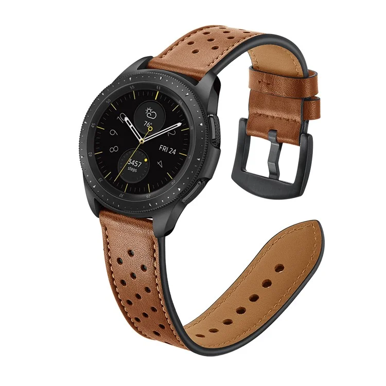 Banda De Reloj Inteligente De Cuero Genuino De 20 Mm Para Samsung Galaxy Watch 42mm [tipo Negro] - Marrón