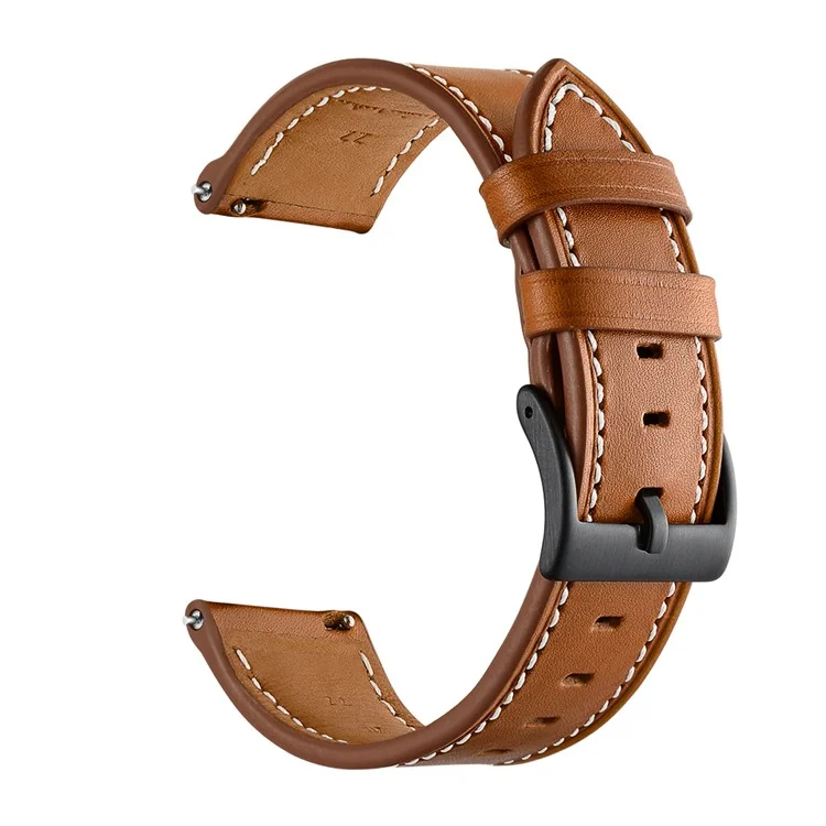 20mm Cowide Real Leather Watch Band For Huami Amazfit Bip - Brown