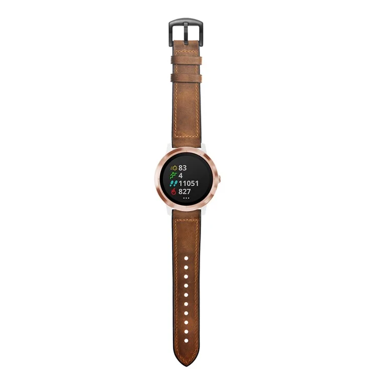 20mm echtes Leder beschichtetes Silikon-Smartwatch-Band für Garmin Vivoactive 3/Vivomove HR