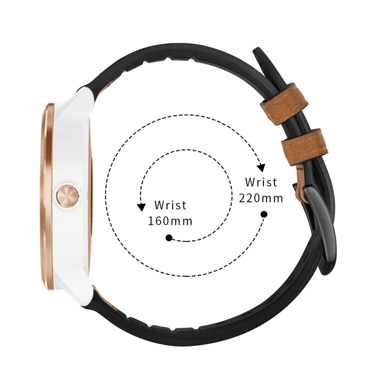 20mm echtes Leder beschichtetes Silikon-Smartwatch-Band für Garmin Vivoactive 3/Vivomove HR