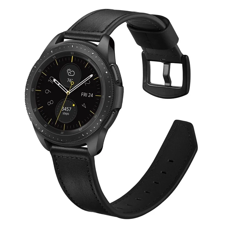 Für Samsung Gear S3 Classic/S3 Frontier 22 -mm -messer -schwanz -echtes Leder -uhrengurt -ersatzband - Schwarz