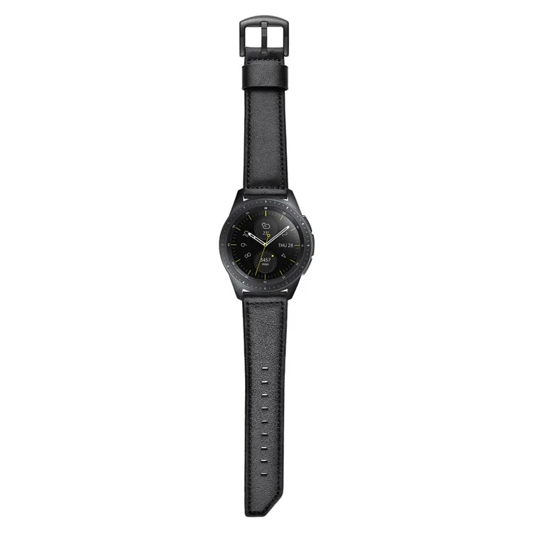 Für Samsung Gear S3 Classic/S3 Frontier 22 -mm -messer -schwanz -echtes Leder -uhrengurt -ersatzband - Schwarz