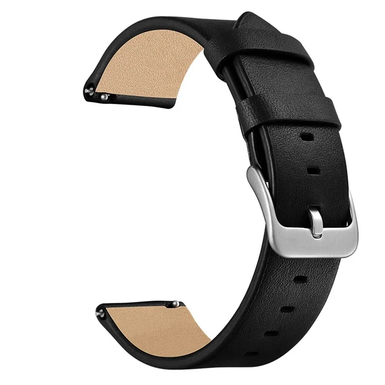 Bracelet de montre en cuir véritable de 22 mm pour Huawei Watch GT / Watch Magic / Watch 2 - Noir