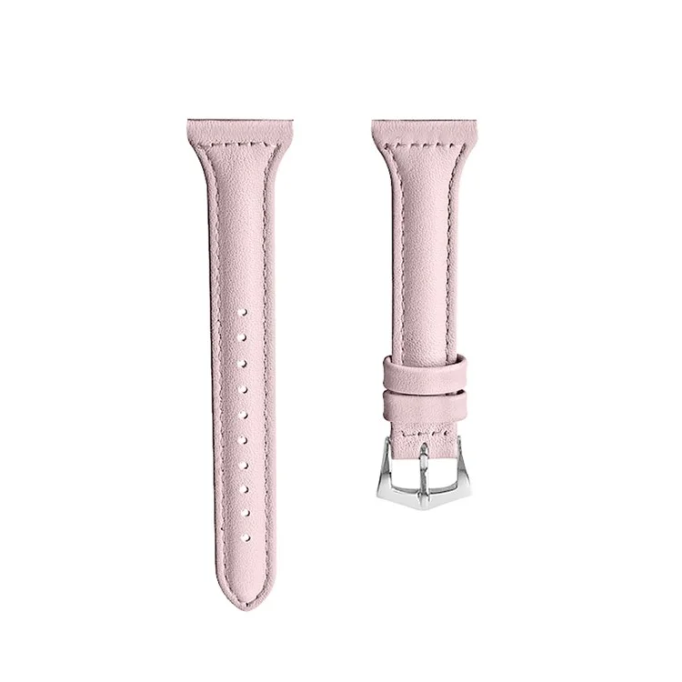 For Xiaomi Mi Watch Armband 18mm Genuine Leather Watch Strap - Pink