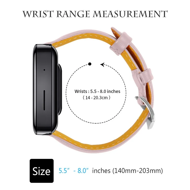 For Xiaomi Mi Watch Armband 18mm Genuine Leather Watch Strap - Pink